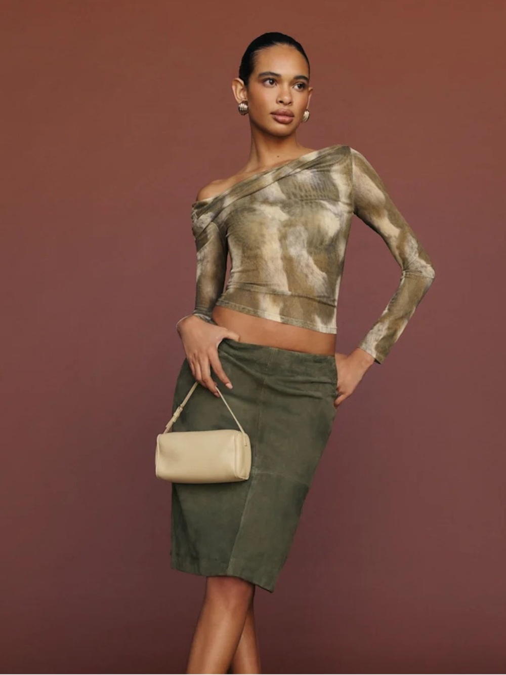 Reformation Elio Knit Top Pinto - Size L - Picture 2 of 5
